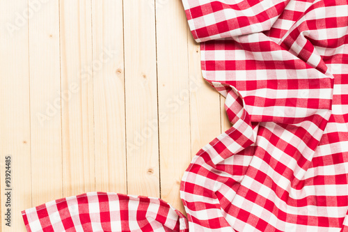 Red checkered tablecloth