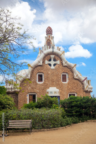 Famous landmark - Park Guell in Barcelona, Spain, Europe