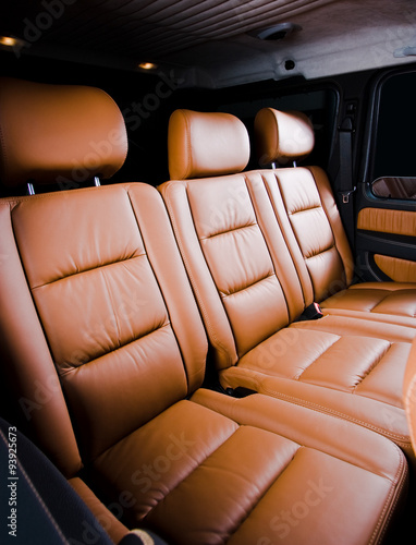 Back passenger seats in modern comfortable car