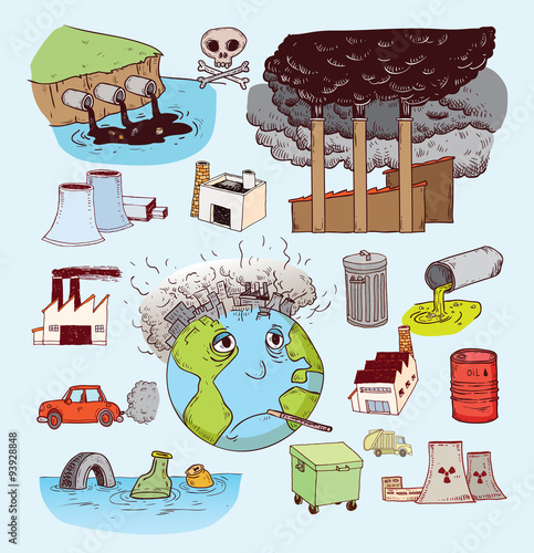Pollution doodle, Vector