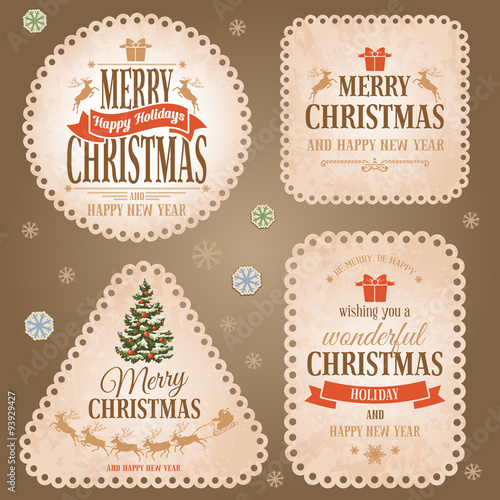 Christmas labels set