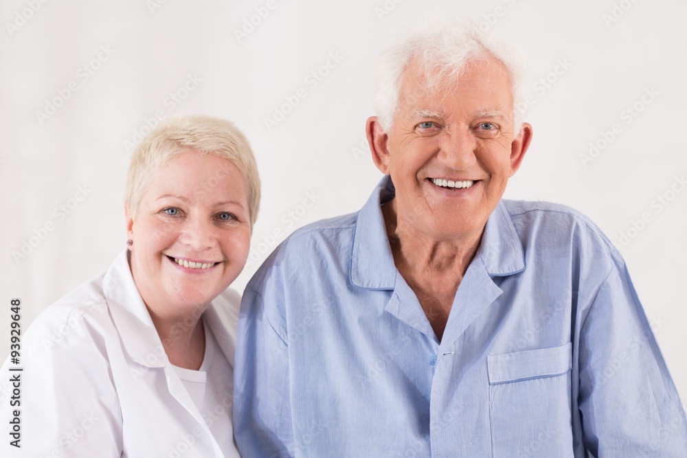 Happy nurse and man Happy nurse and man