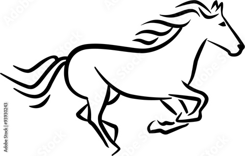 Fototapeta Naklejka Na Ścianę i Meble -  Racing horse sketch style