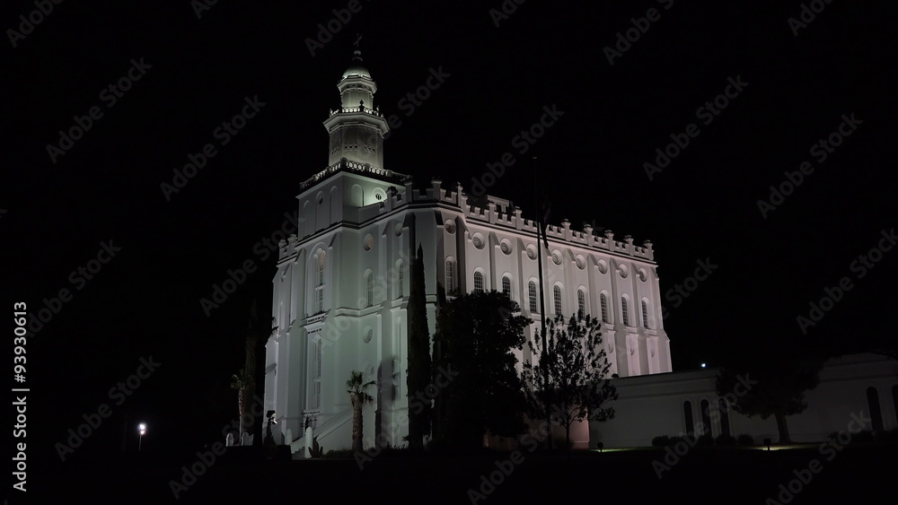 St George Utah Temple dark night lights 4K 131 St George Utah Temple dark night lights 4K 131