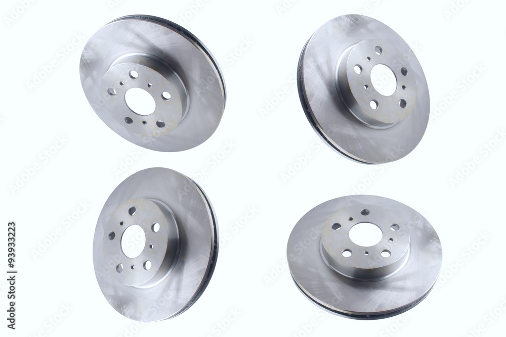 Isolated on white background brake discs for front side car Isolated on white background brake discs for front side car
