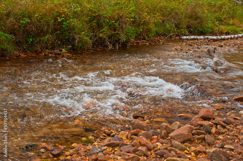 Autumn river in taiga