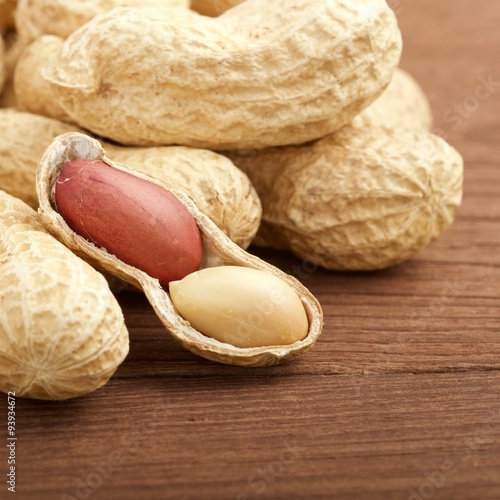 Wallpaper Mural peanuts on wooden background Torontodigital.ca