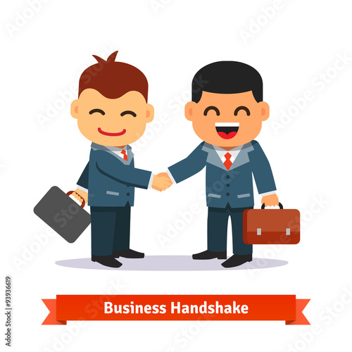 Two business people shaking hands