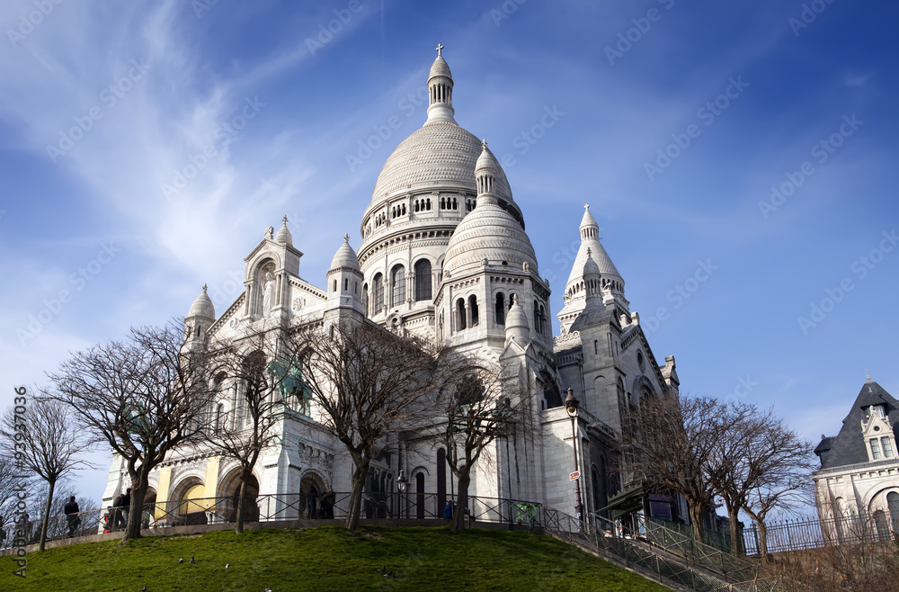 The Basilica of Sacre-Coeur, Montmartre. Paris...