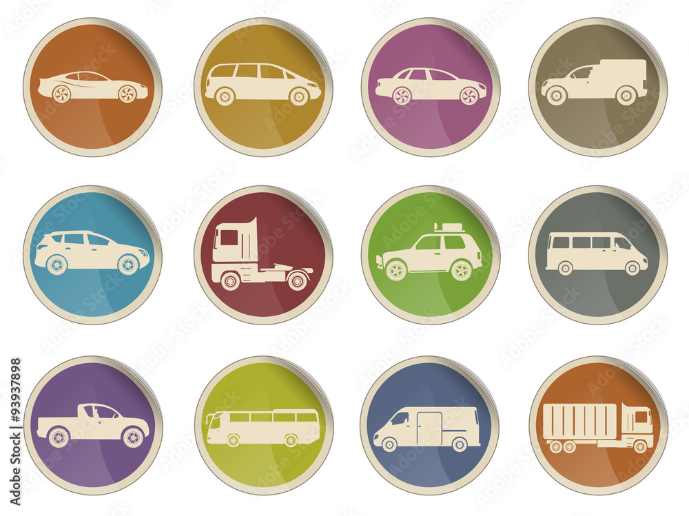 Fototapeta premium Vehicles Icon Set