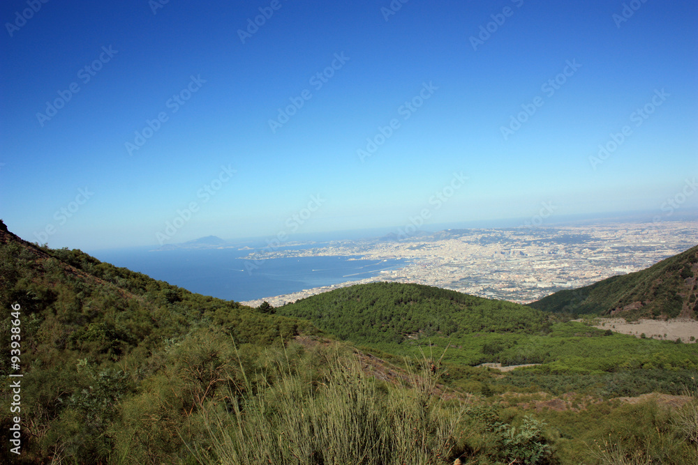 Blick vom Vesuv auf Neapel