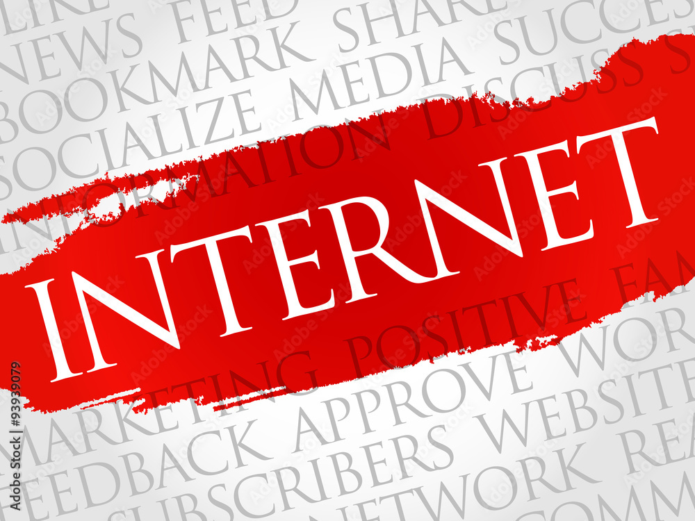 Internet word cloud, business concept Internet word cloud, business concept