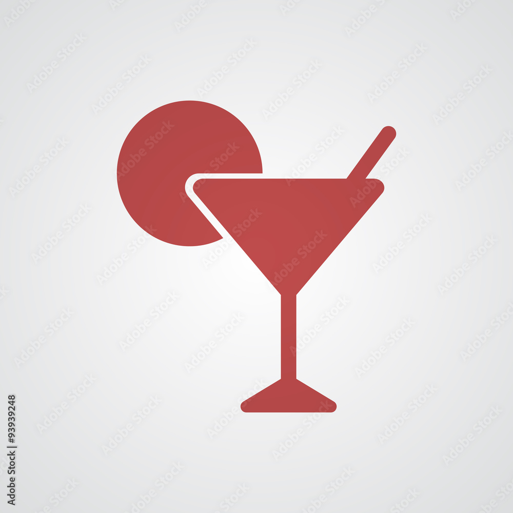 Flat red Cocktail icon Flat red Cocktail icon