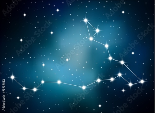 Horoscope zodiac sign of the pisces on the astrological space background