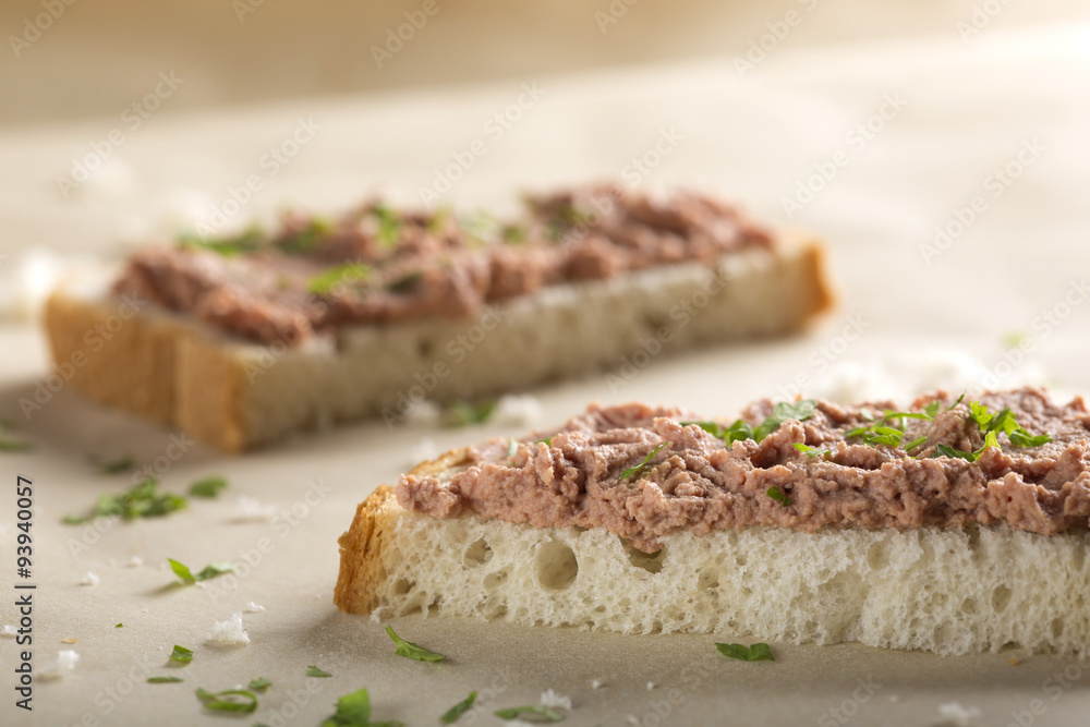 Sandwiches with meat pate