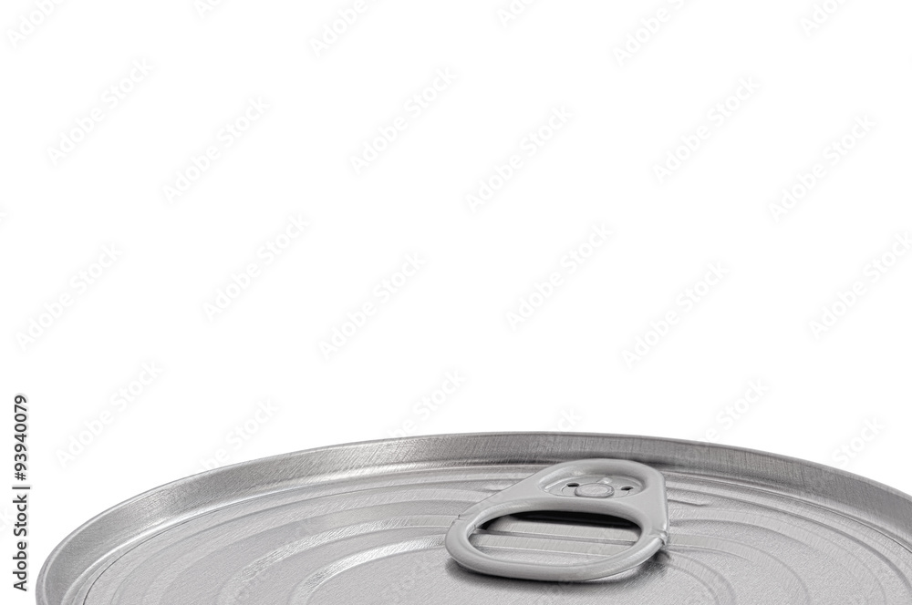 Tin Can Lid, Food Preserve Ringpull Canister Sealed Top, Large Detailed Isolated Macro Closeup, Blank Empty Copy Space Tin Can Lid, Food Preserve Ringpull Canister Sealed Top, Large Detailed Isolated Macro Closeup, Blank Empty Copy Space