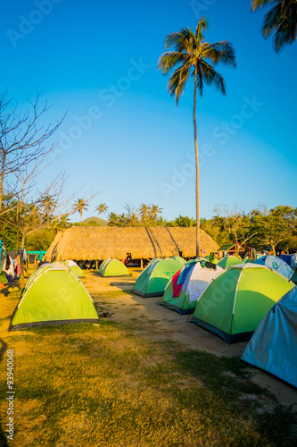 Camping site in Tayrona National Park, Colombia