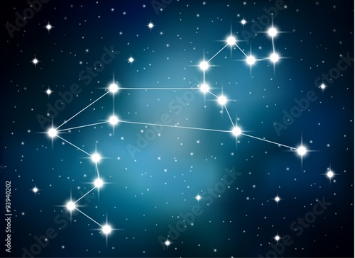 Horoscope zodiac sign of the Leo on the astrological space background