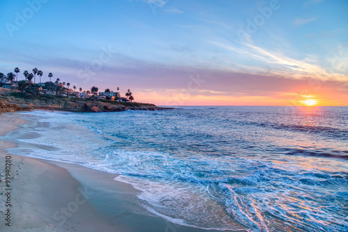 Magnificent sunset in La Jolla  California photo
