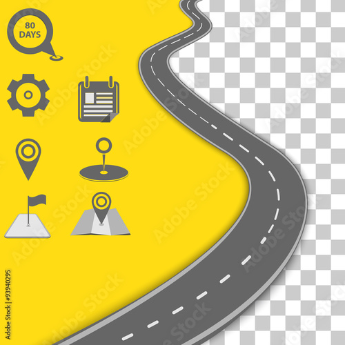 Vector path on the road. 