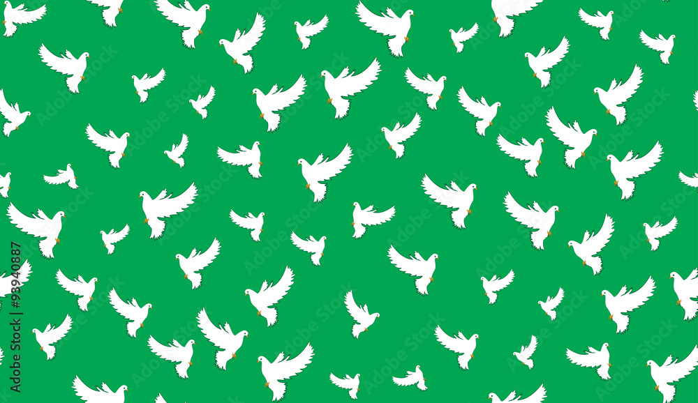 Vector seamless background of pigeons. Pattern of doves is perfect for printing.