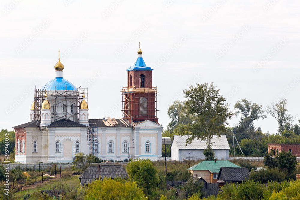 Restoration of old Orthodox churches in Russia.