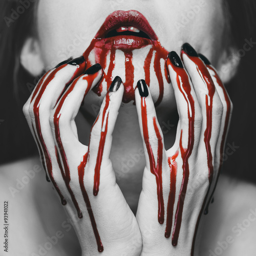 Woman in blood