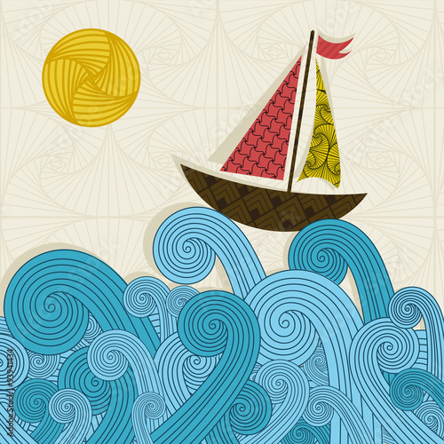 Boat on the waves