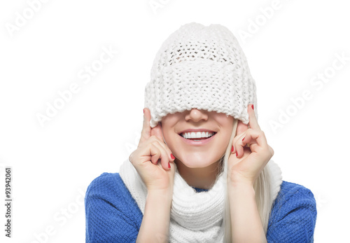 Beautiful girl inwinter clothing.