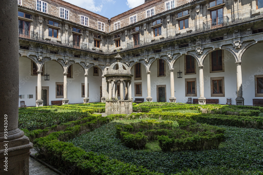 Cloister in the former Pilgrims Hospital in Santiago de Compostela