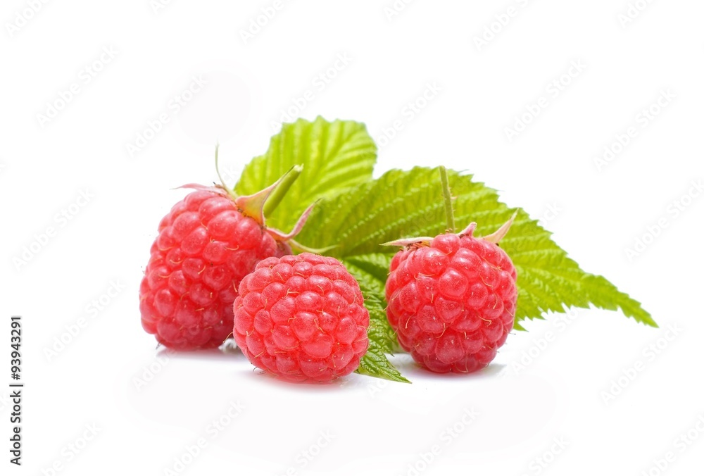 Ripe raspberries isolated on white background Ripe raspberries isolated on white background