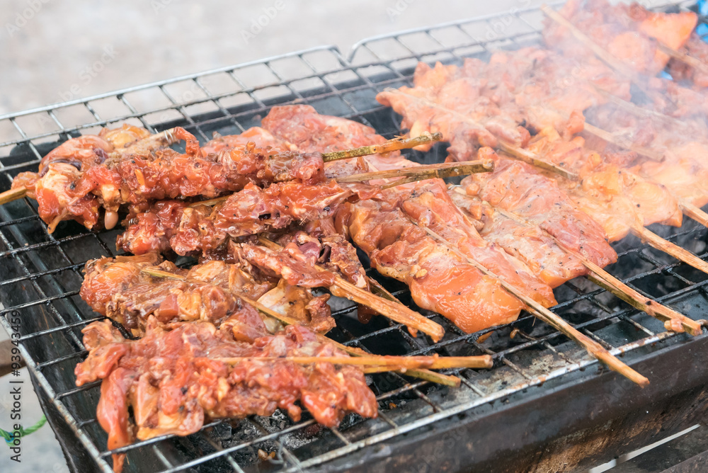 Traditional chicken stick on the grill Traditional chicken stick on the grill