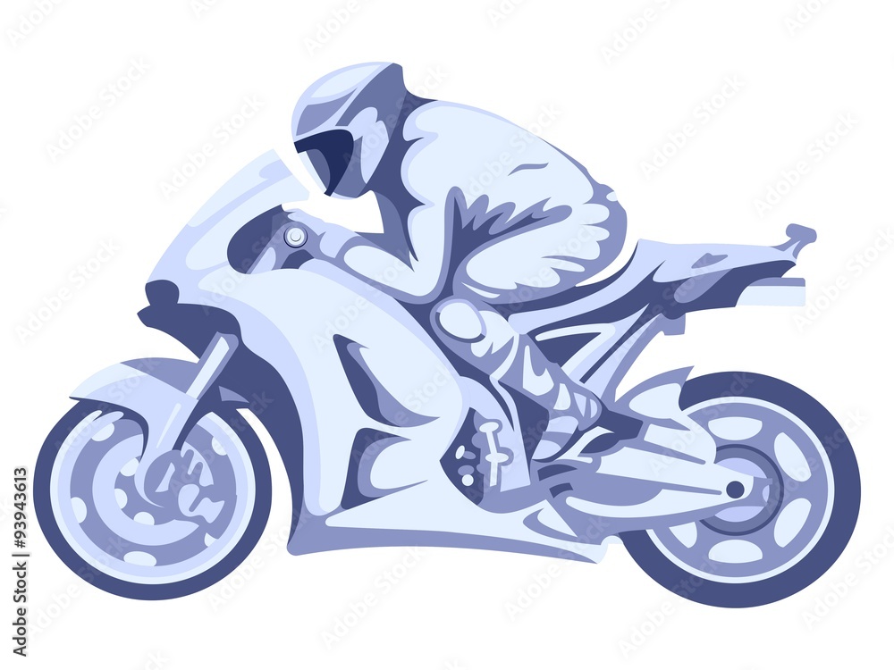 motorbike racer, vector illustration
