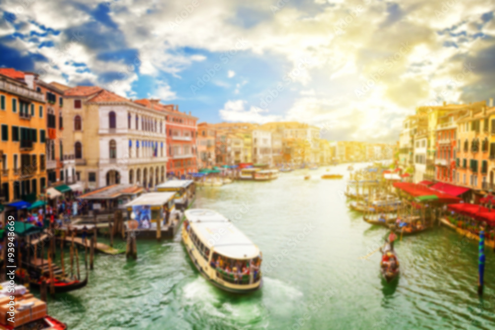 Abstract blurred image of Grand Canal in Venice, Italy for backg