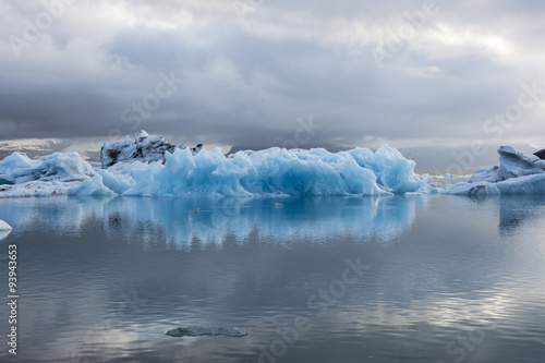 Blue ice at Icelake Jokulsarlon. Iceland