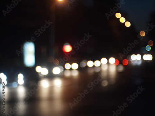 Night scene - defocused car