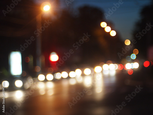 Defocused and blur of night scene