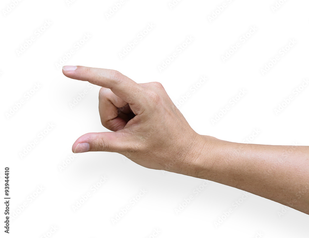 Hand with open fingers for holding something, isolated on white Hand with open fingers for holding something, isolated on white