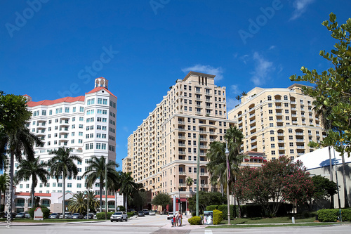 Street view of downtown West Palm Beach, Florida, USA photo