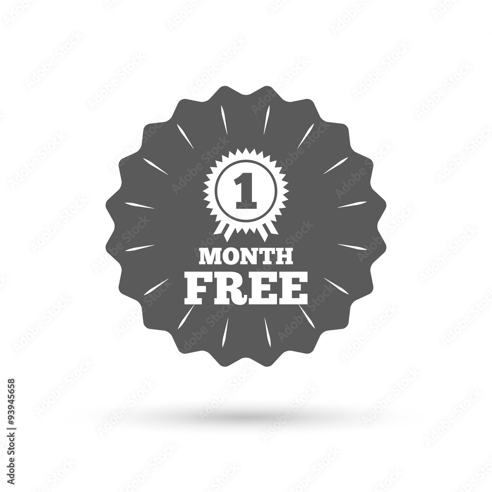First month free sign icon. Special offer symbol First month free sign icon. Special offer symbol