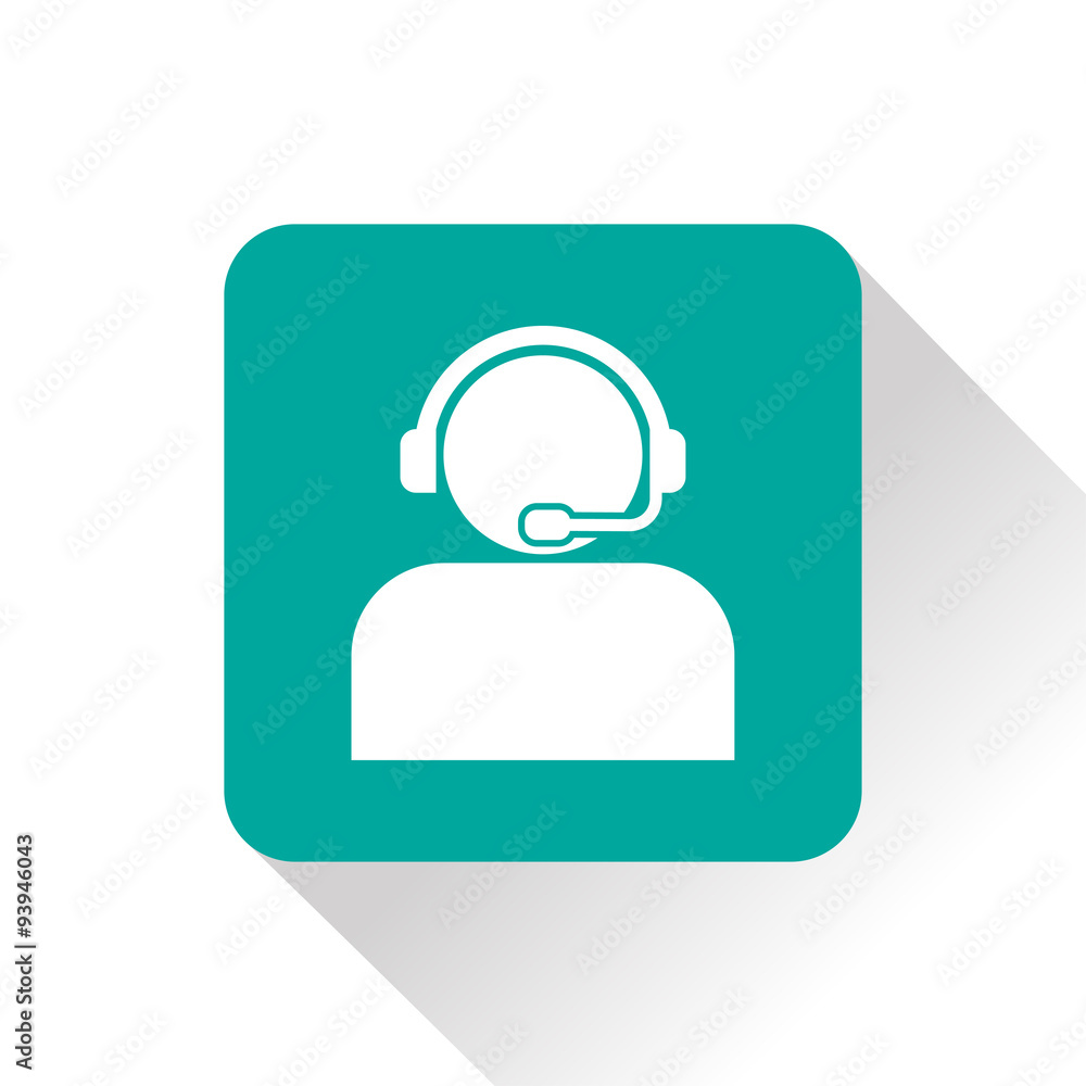 Customer support operator with headset icon Customer support operator with headset icon
