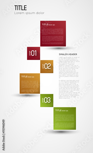 infographic template, option squares banners with shadow, design element