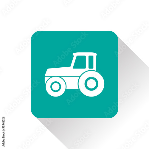 Tractor green vector icon