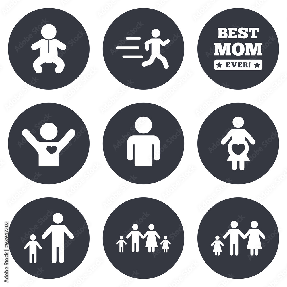 People, family icons. Maternity sign. People, family icons. Maternity sign.