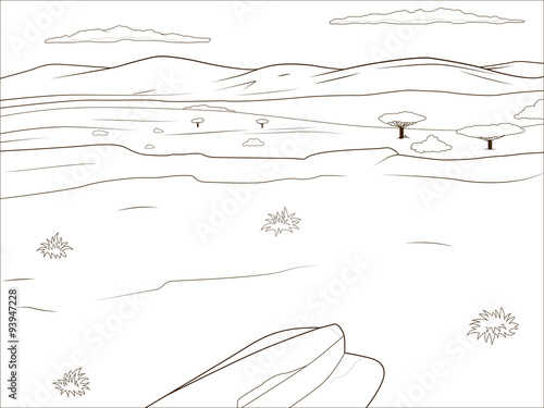 Educational game coloring book african savannah