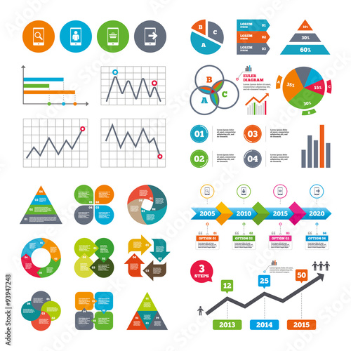 Phone icons. Video call, online shopping.