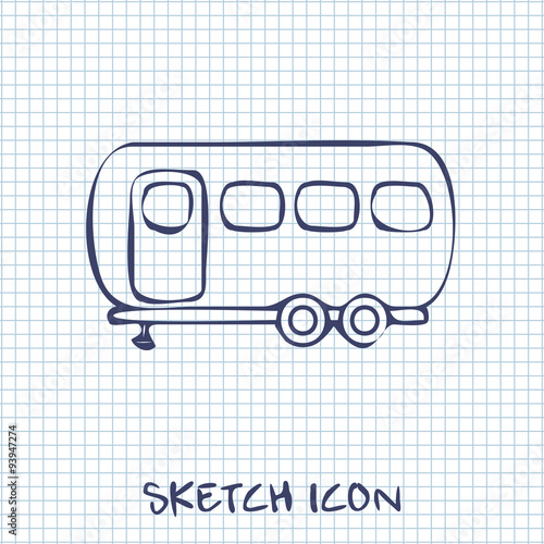 Vector icon of trailer house