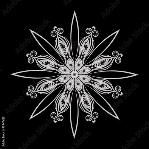 Quilling paper ornate snowflake