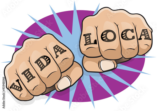 Pop Art Vida Loca Tattoo Fists.