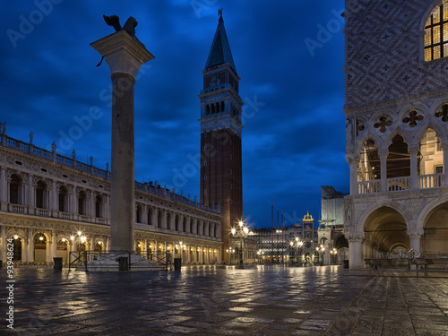 San-Marko Square and Doge Palace in Venice at night, Italy